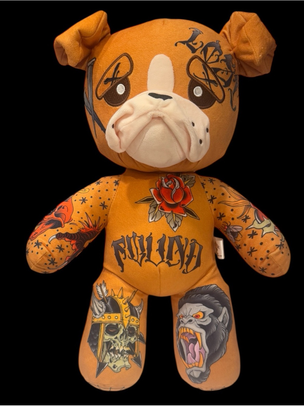 Tattoo Zoo Benny the Bad Boy Bulldog Stuffed Animal Plush 15" Tag HTF